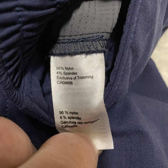 MEC Pants Men's 34 X 32 Navy Nylon Stretch Hiking Drawstring Waist Pockets - Picture 8 of 15